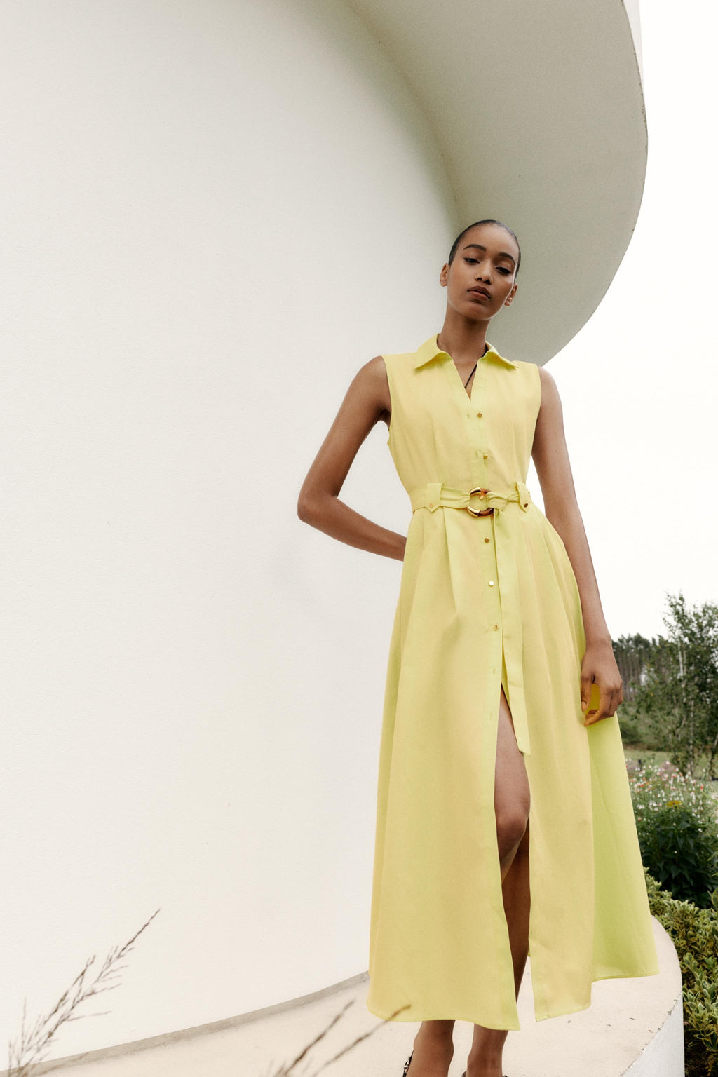 POPLIN MIDI DRESS WITH BELT - Zara фото 13