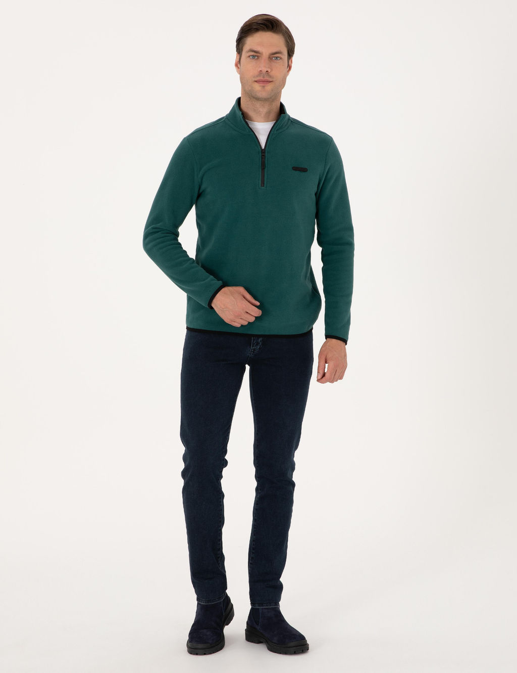 Z_mr_t Regular Fit Yar_m Fermuarl_ Polar Sweatshirt - Pierre cardin фото 4