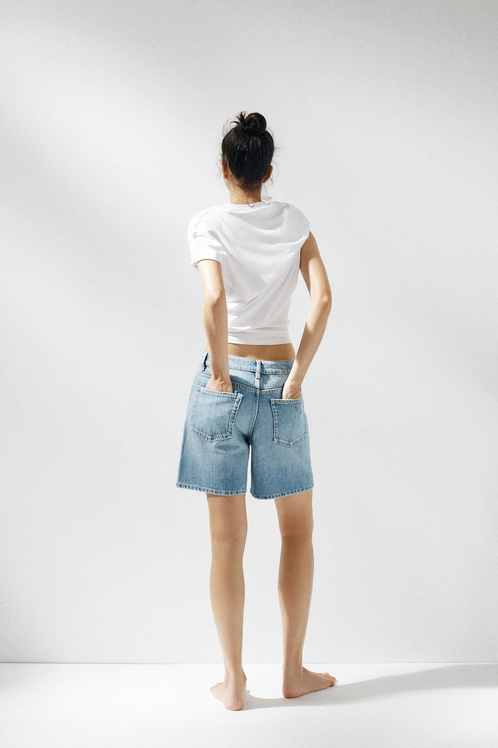 TRF MID-RISE DENIM BERMUDA SHORTS - Zara фото 12