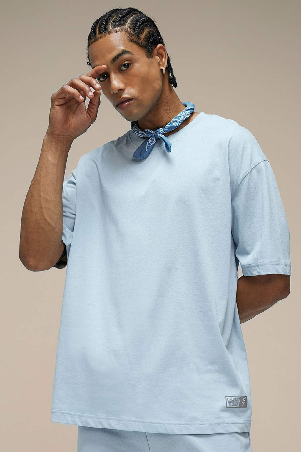 DeFactoFit Oversize Genis Kal?p Bisiklet Yaka Bask?l? K?sa Kollu Sporcu Tisort  фото 4