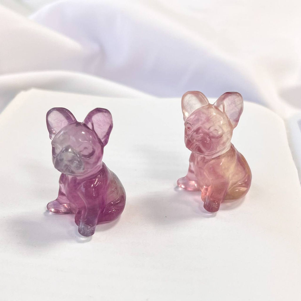Фигурка Французский Бульдог из Флюорита