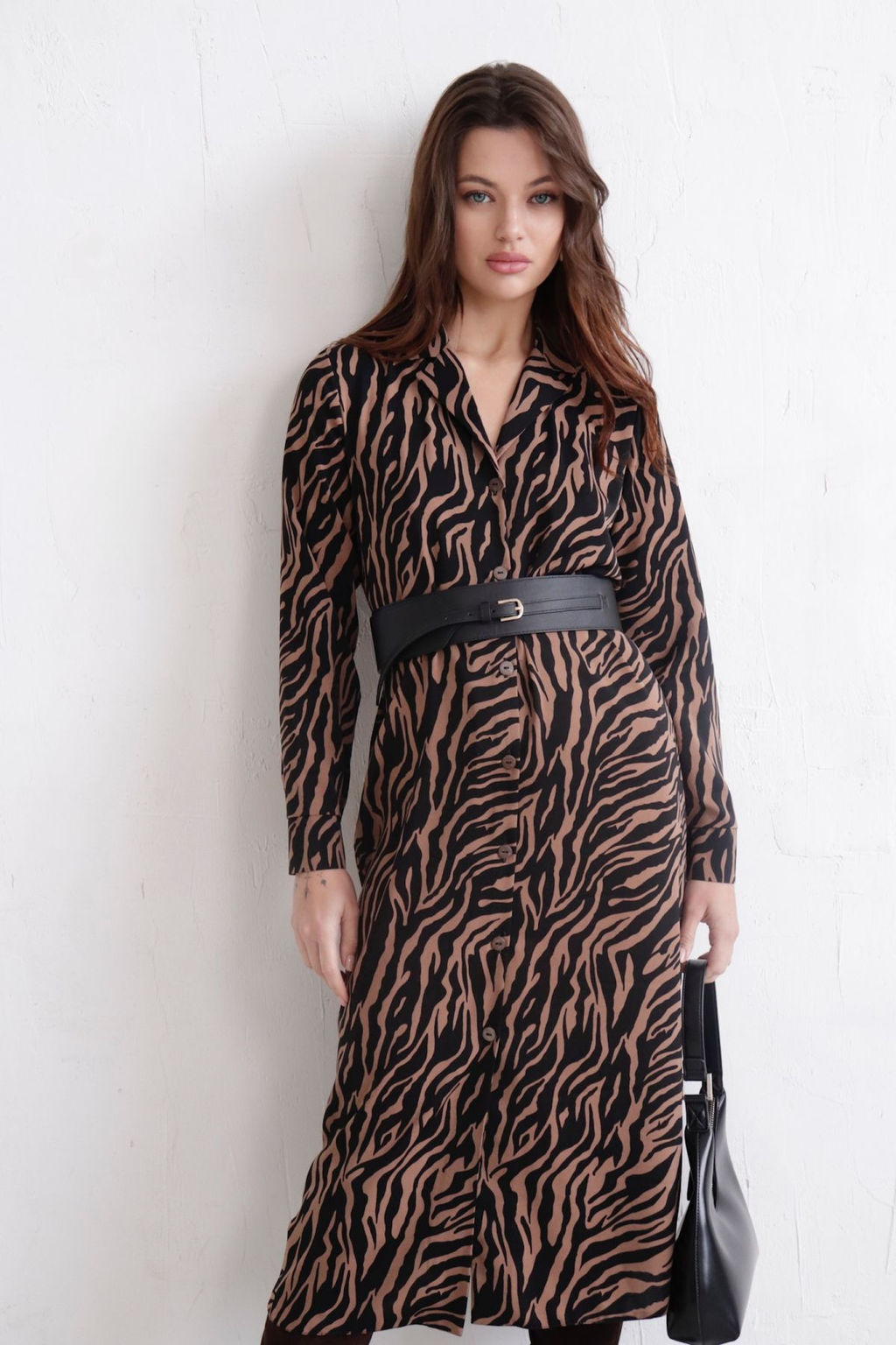 Платье-рубашка с английским воротником принт - Martichelli фото 293