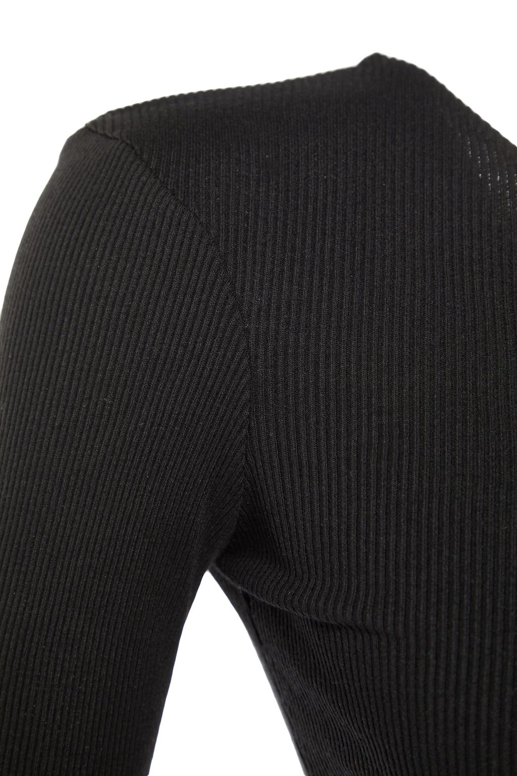 Siyah Aksesuar Detayl? Biyeli Fitted/Vucuda Oturan Crop Fitilli Esnek Orme Bluz TWOAW23BZ00349