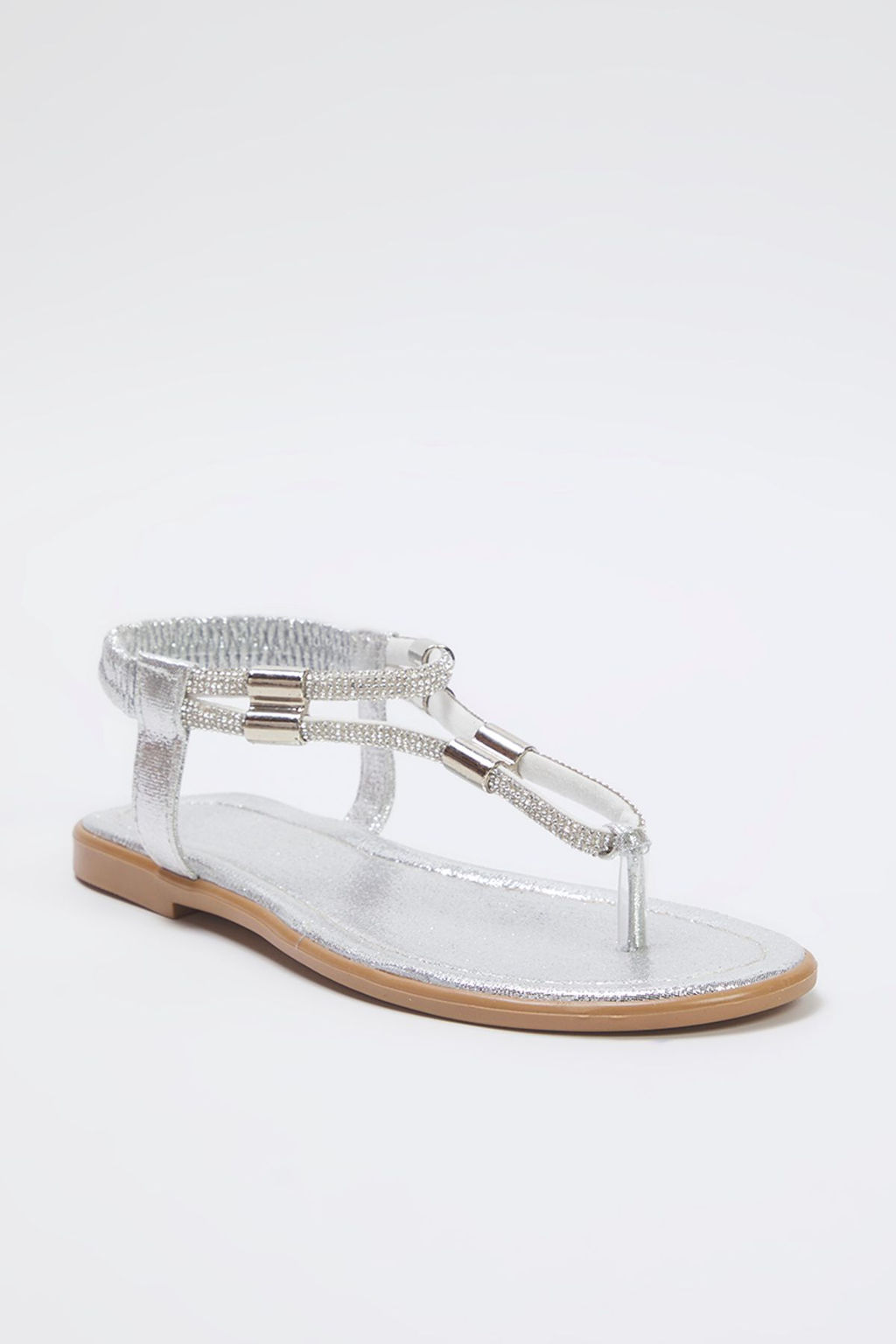 Trendyol Shoes Gumus Tasl? Parmak Aras? Bilegi Lastikli Kad?n Sandalet TAKSS25SD00004 - Trendyolmilla фото 4