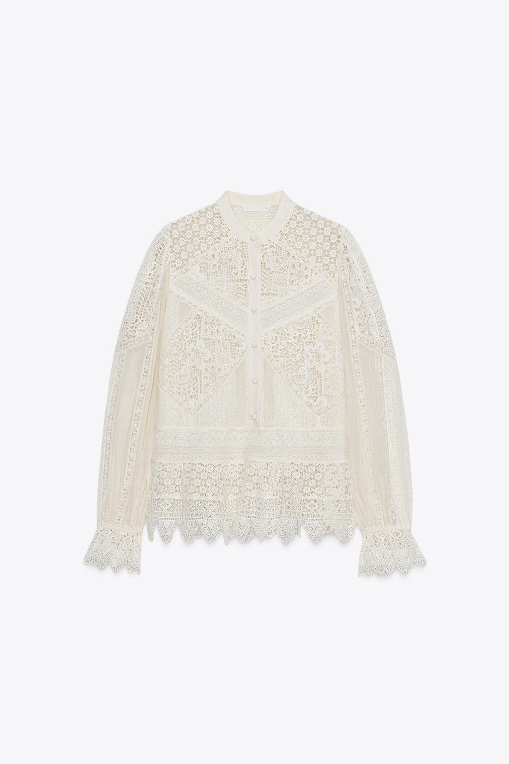 ZW COLLECTION EMBROIDERED LACE BLOUSE - Zara фото 3