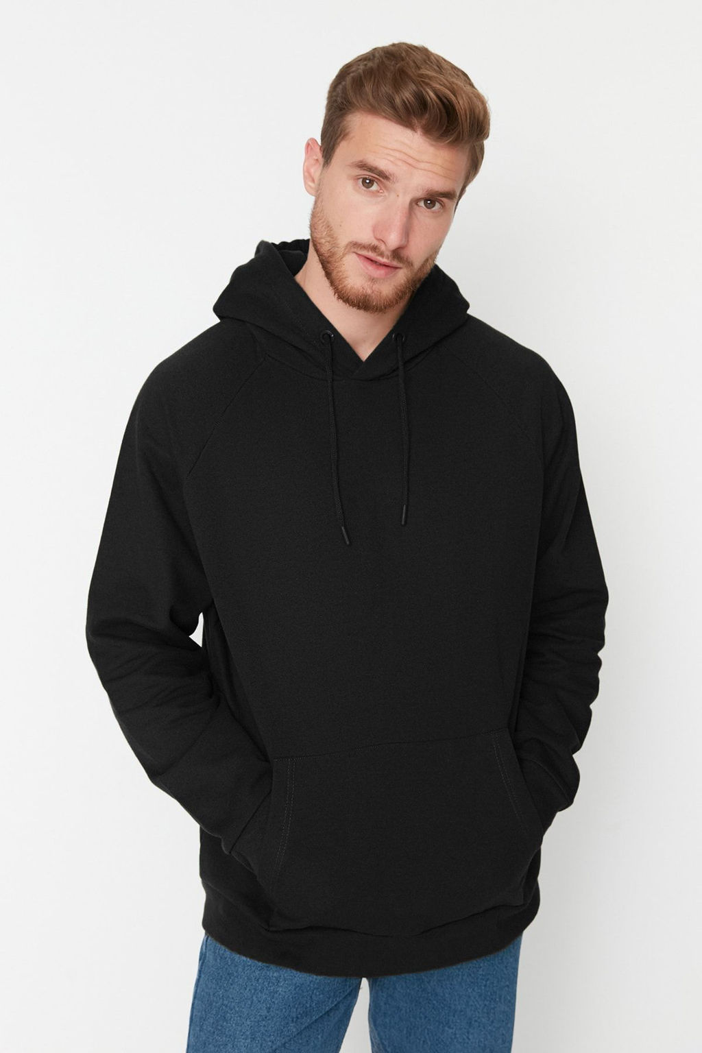 TRENDYOL MAN Siyah Basic Oversize/Genis Kesim Kapusonlu Ici Polarl? Sweatshirt TMNAW23SW00192 - Trendyolmilla фото 29