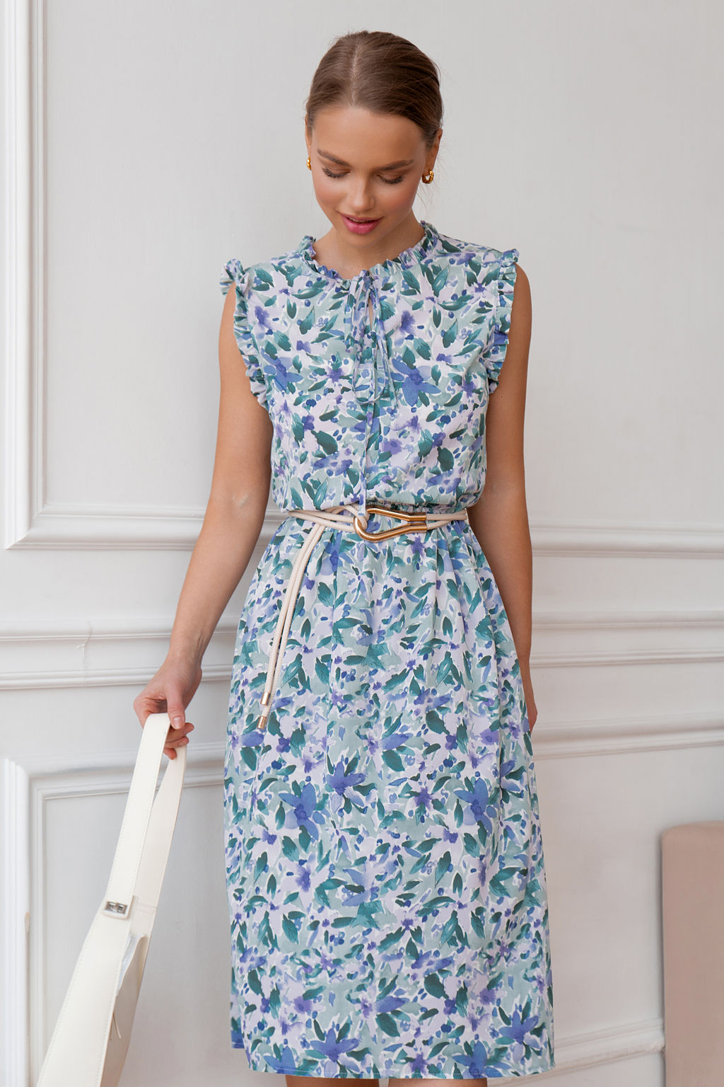 Платье Open Style 5739 зеленый/голубой