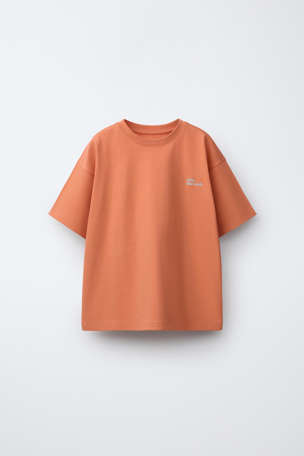CAMISETA HEAVY WEIGHT TEXTO / Naranja