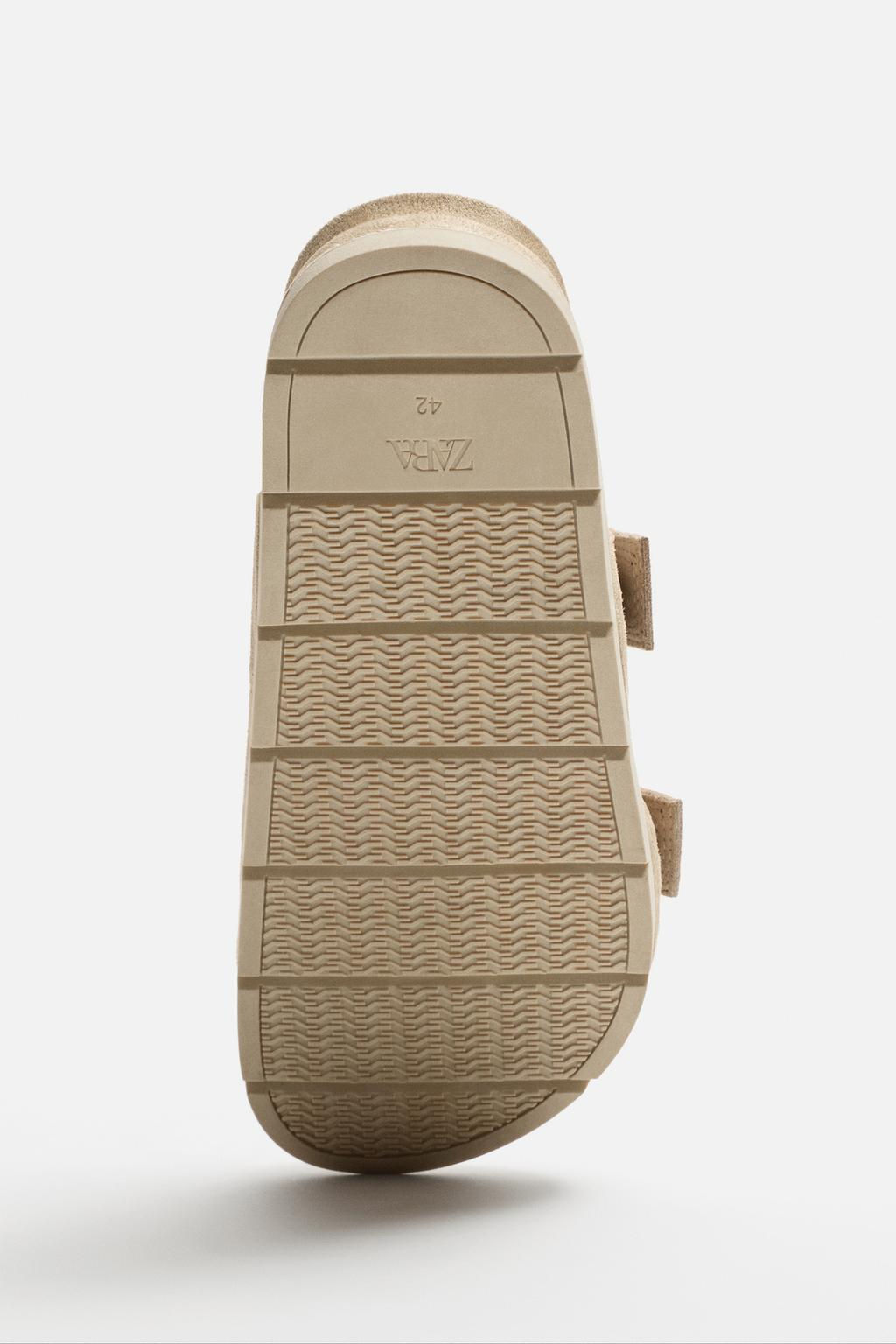 DOUBLE STRAP LEATHER SANDALS - Zara фото 6