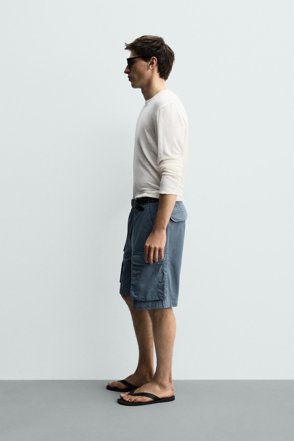 BERMUDA CARGO RELAXED FIT / Azul