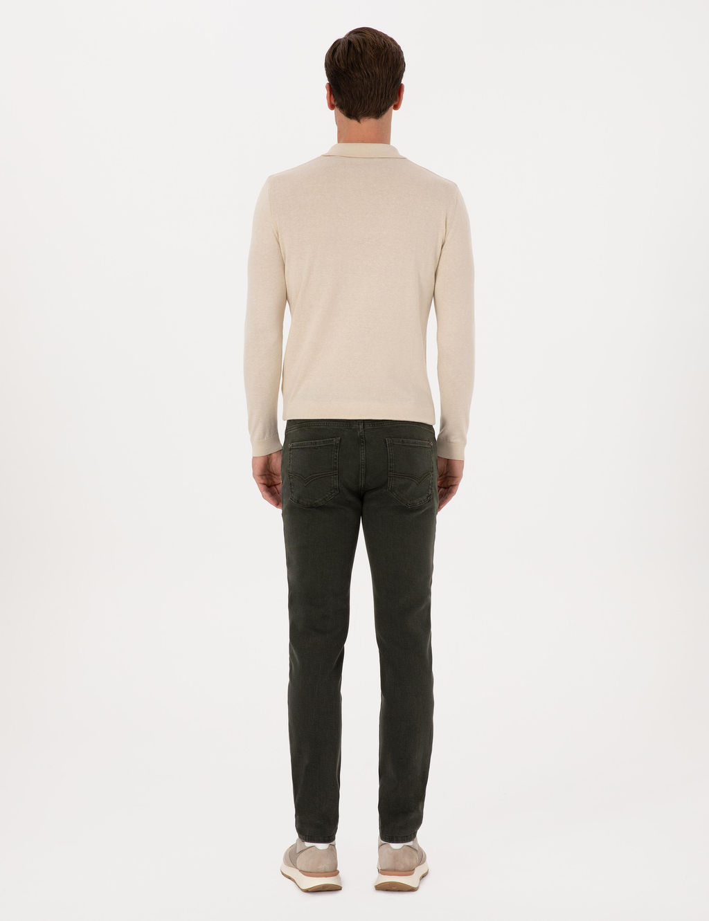 Ye_il Slim Fit Pamuk Kar___ml_ Jean Pantolon
