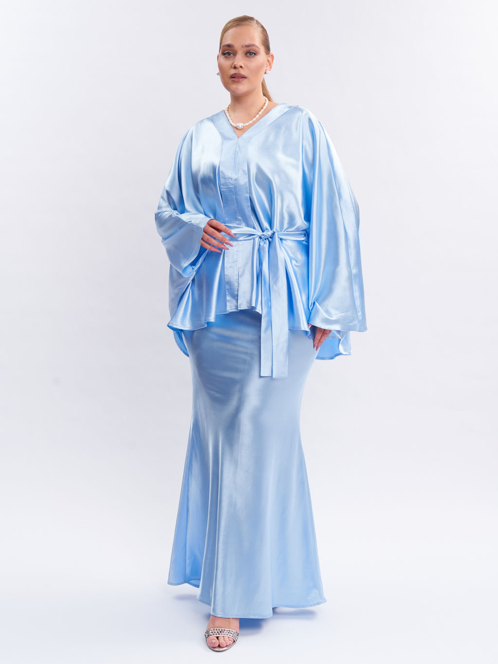 Атласная юбка TUB20637BLU15 - Артесса фото 6