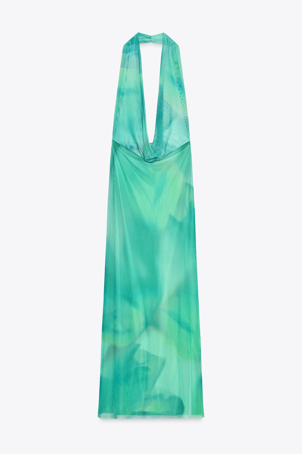 PRINTED TULLE MAXI DRESS - Zara фото 5