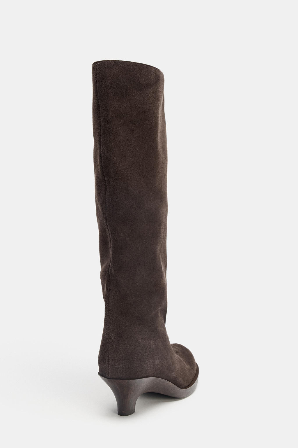 SPLIT SUEDE KITTEN HEEL BOOTS - Zara фото 10
