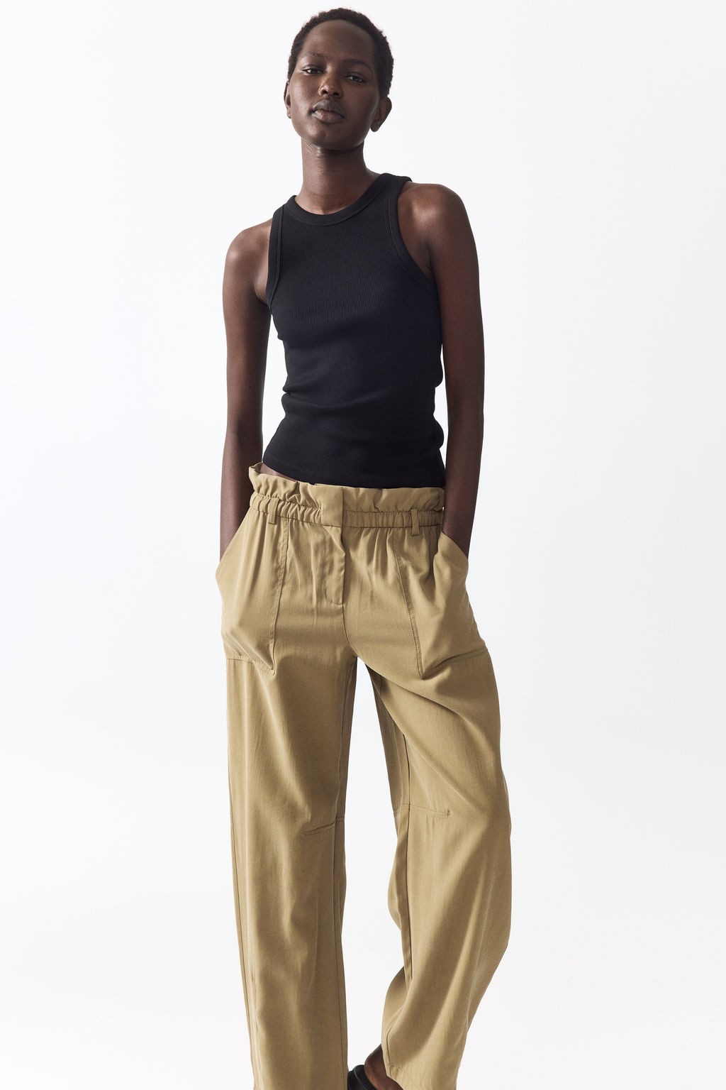 Pantal?n barrel con cintura paper bag - H&m фото 6