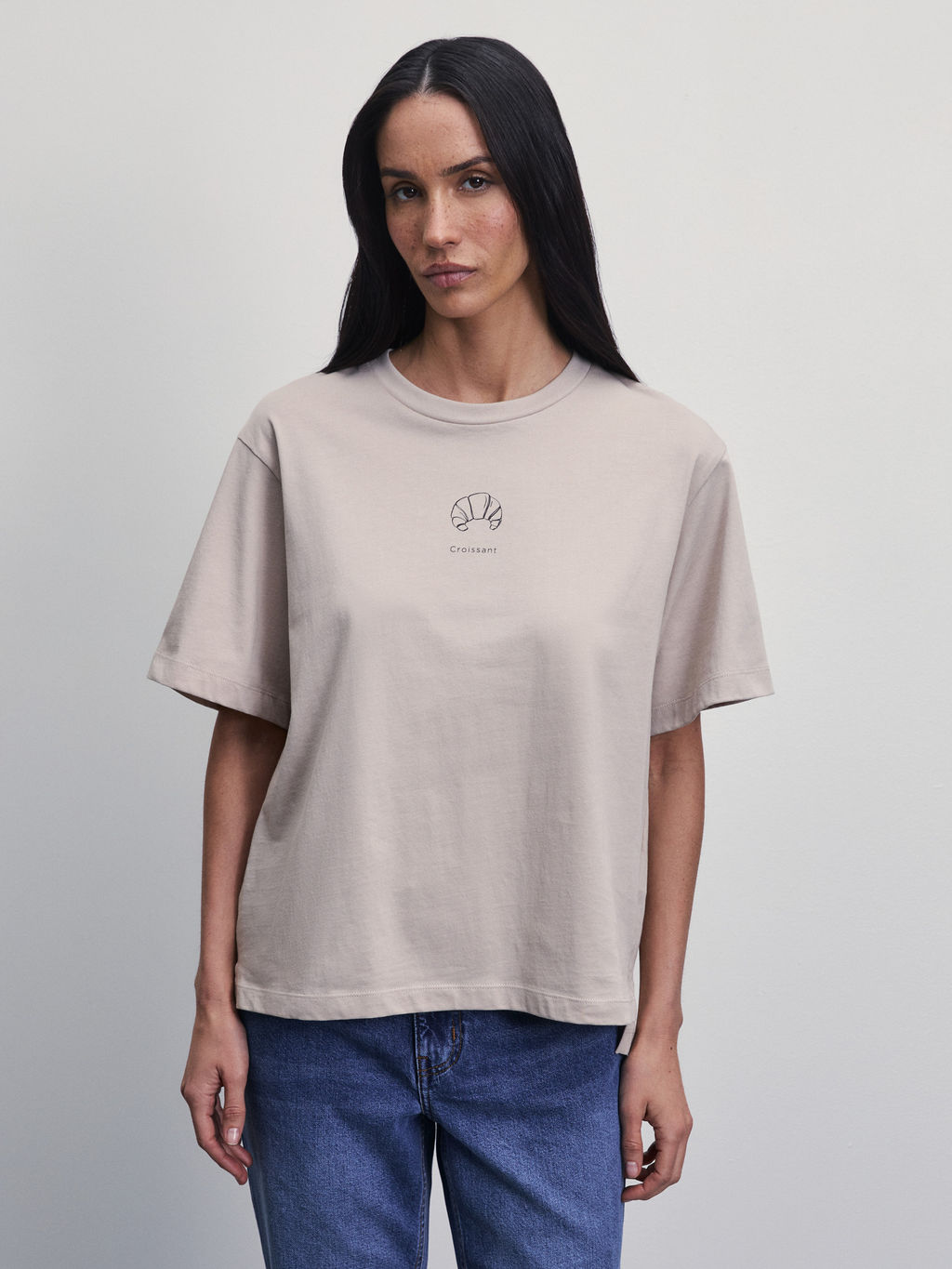 Футболка прямого кроя с принтом / Zarina  фото 3