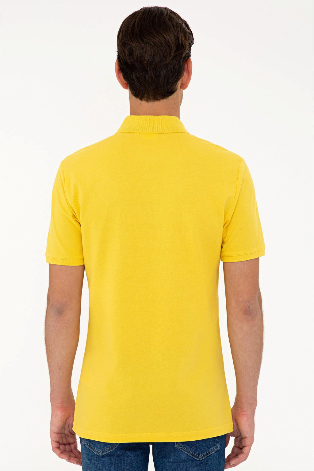 Мужская светло-желтая базовая футболка с воротником-поло Неожиданная скидка в корзине - U.s. polo assn фото 3