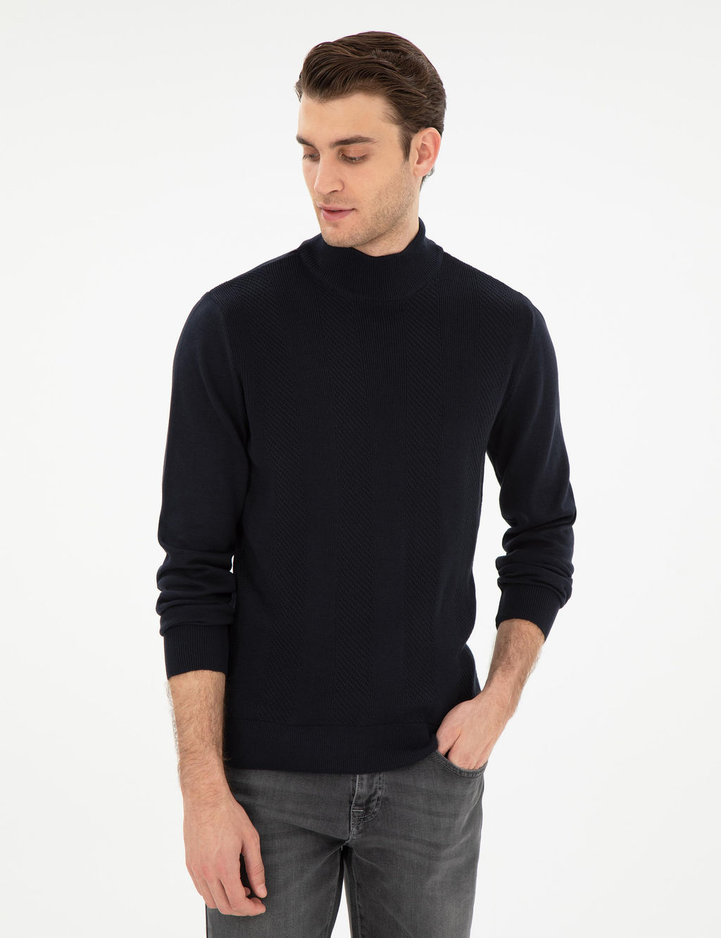 Lacivert Slim Fit Kazak - Pierre cardin фото 3