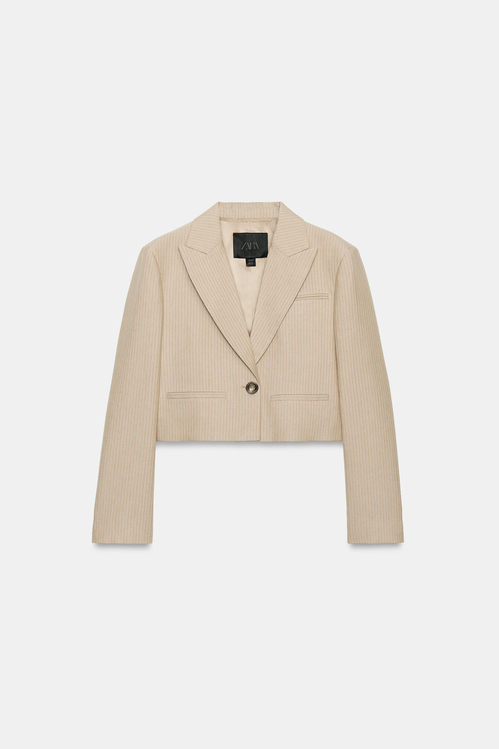 BLAZER CROPPED RAYAS ZW COLLECTION / Beige - Zara фото 7