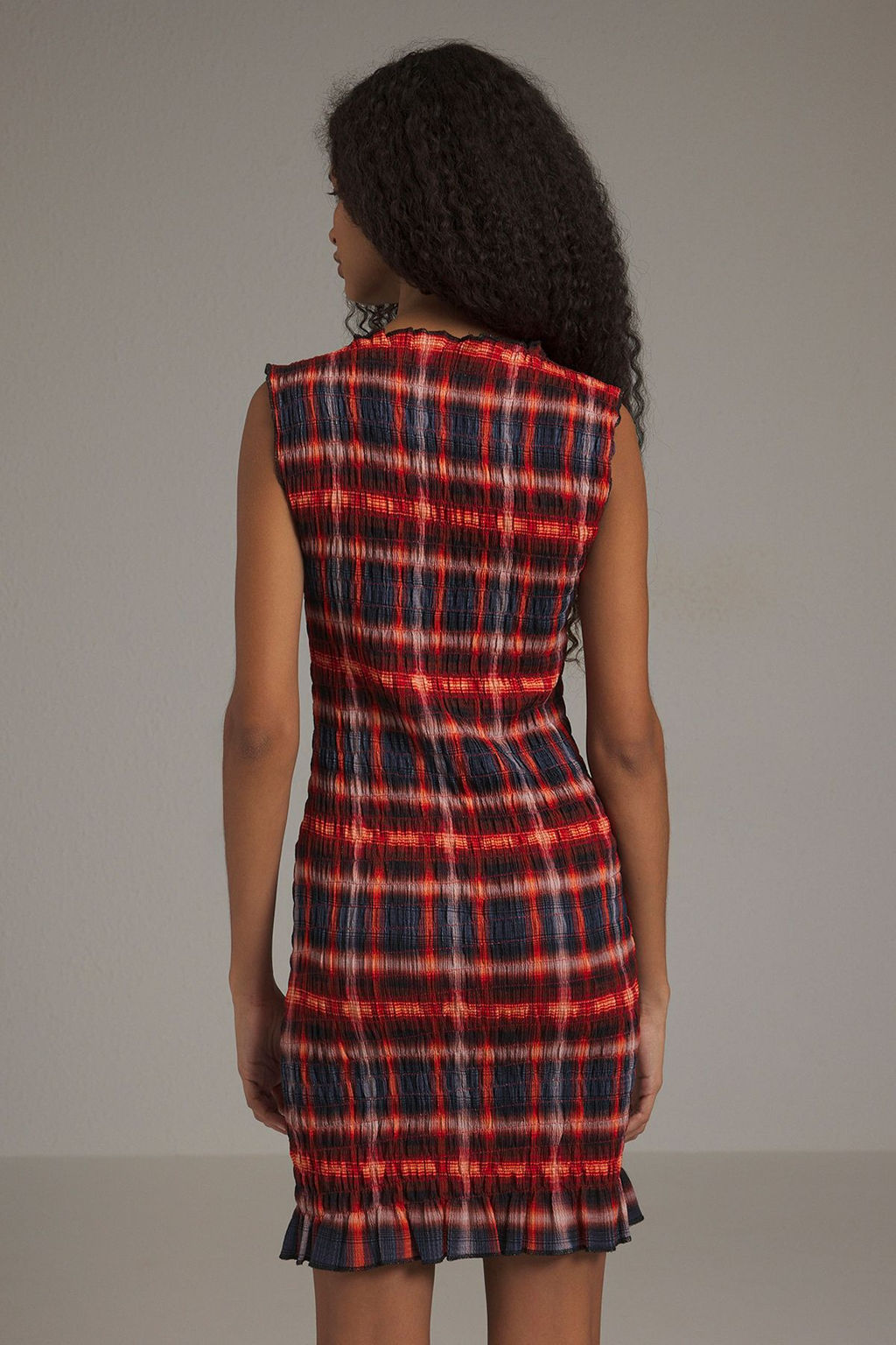 Cok Renkli Soyut Gipeli Mini Fitted/Vucuda Oturan Gipeli Esnek Orme Elbise TWOSS25EL00675 - Trendyolmilla фото 4