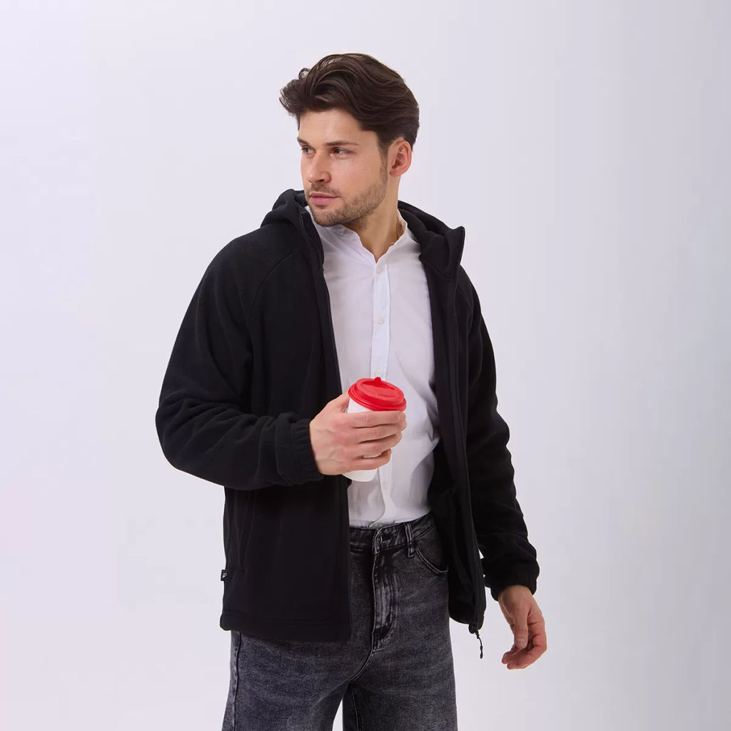 RODOS Толстовка на молнии мужская флис М-322 Черный  фото 14