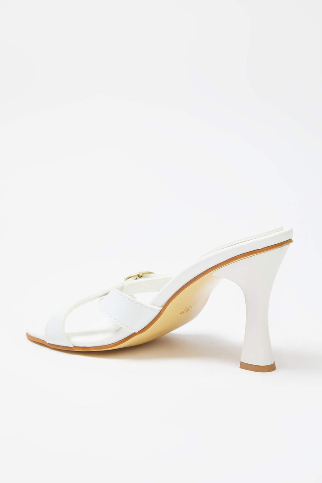 Trendyol Shoes Kahverengi Gold Tokal? Kare Burun Kad?n Topuklu Terlik TAKSS25TO00035 - Trendyolmilla фото 7