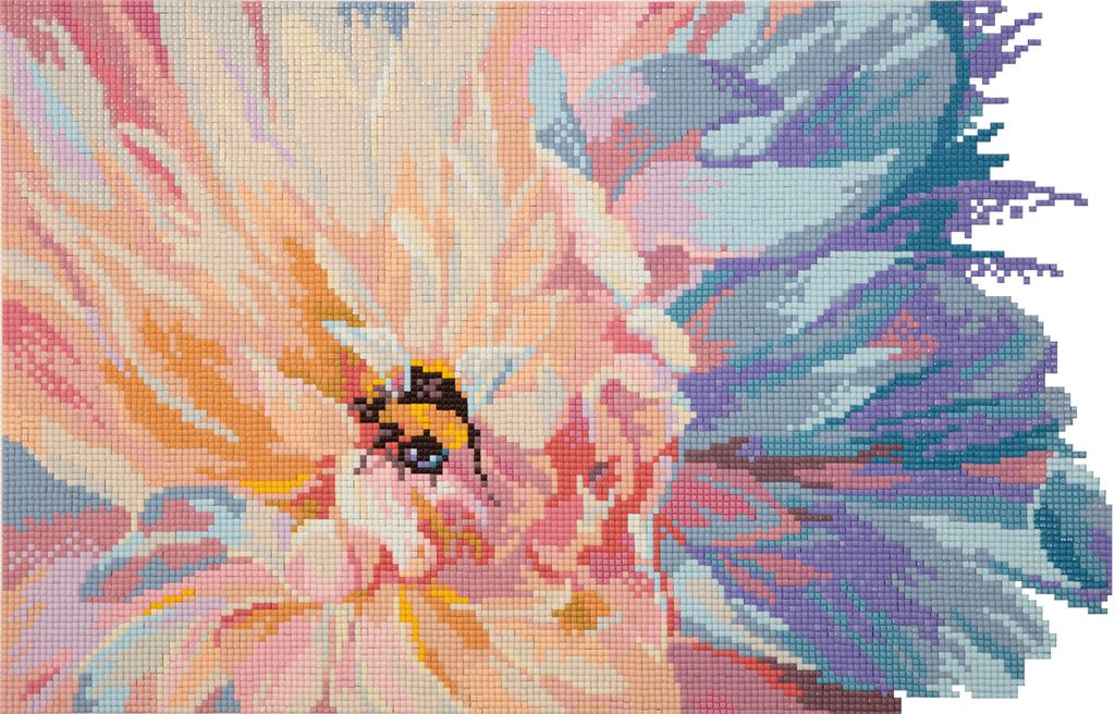 Кристальная (алмазная) мозаика ФРЕЯ ALVR-227 Шмель на пионе 40 х 25 см