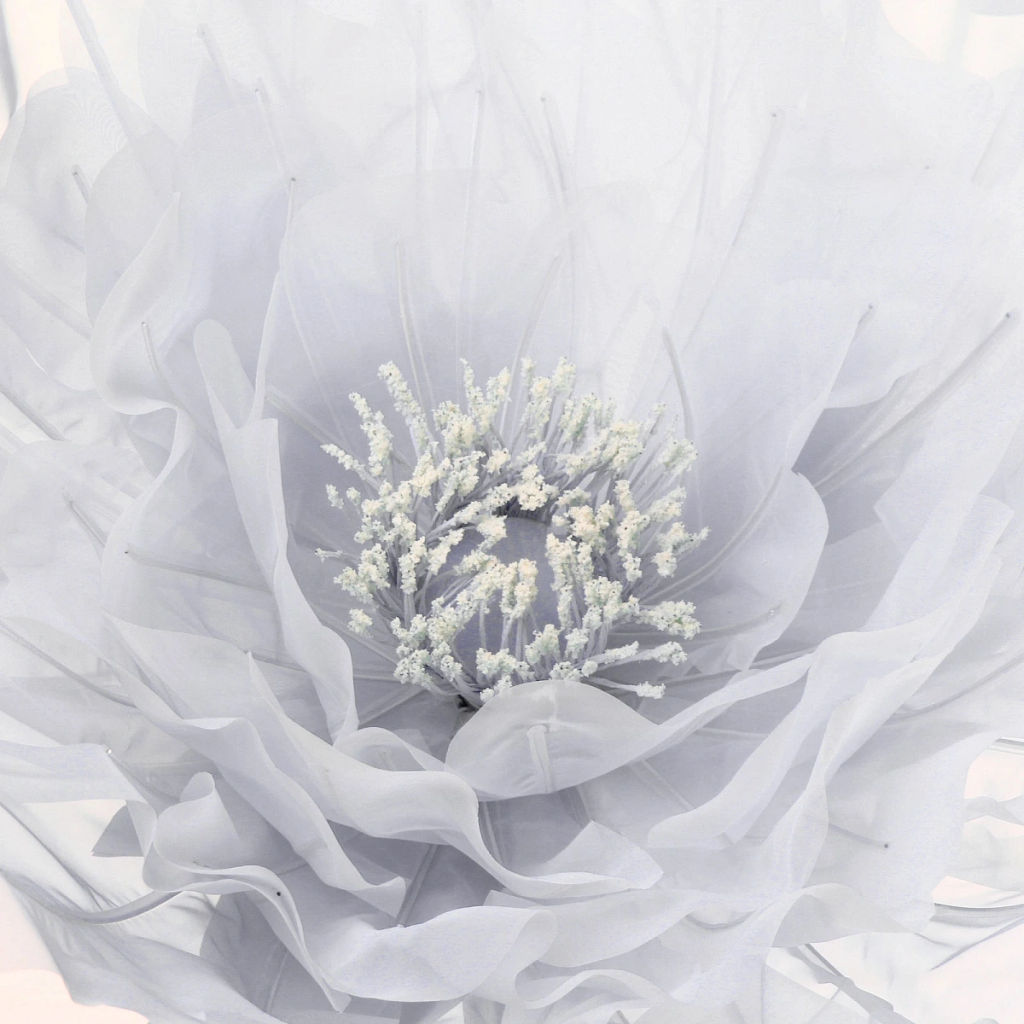 Фигура светодиодная "Нежный цветок" на стойке, d-75см, h-1,6 м, пост.свечение,220v,Белый