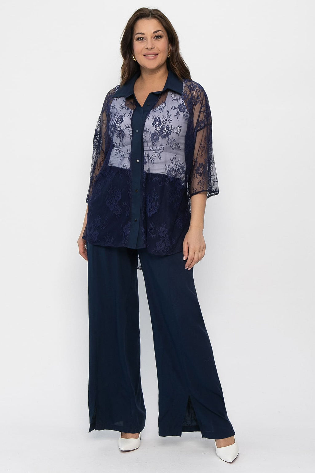 Костюм Кружевная история (синий) К13799-13М - Lt collection фото 10