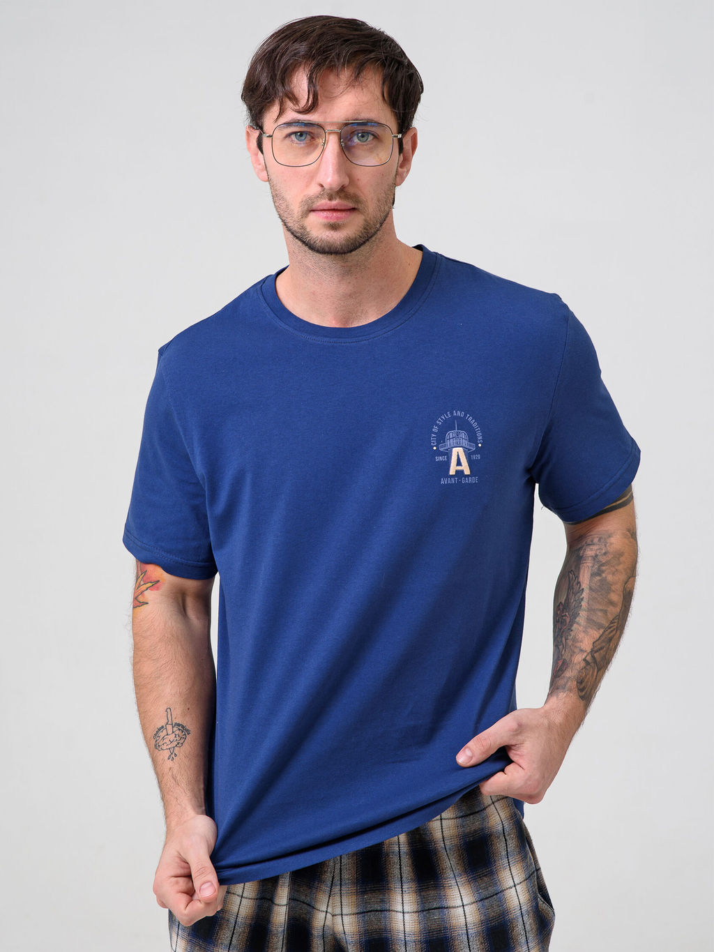 Пижама оптима Авангард хлопок с полиэстером синий фото 5