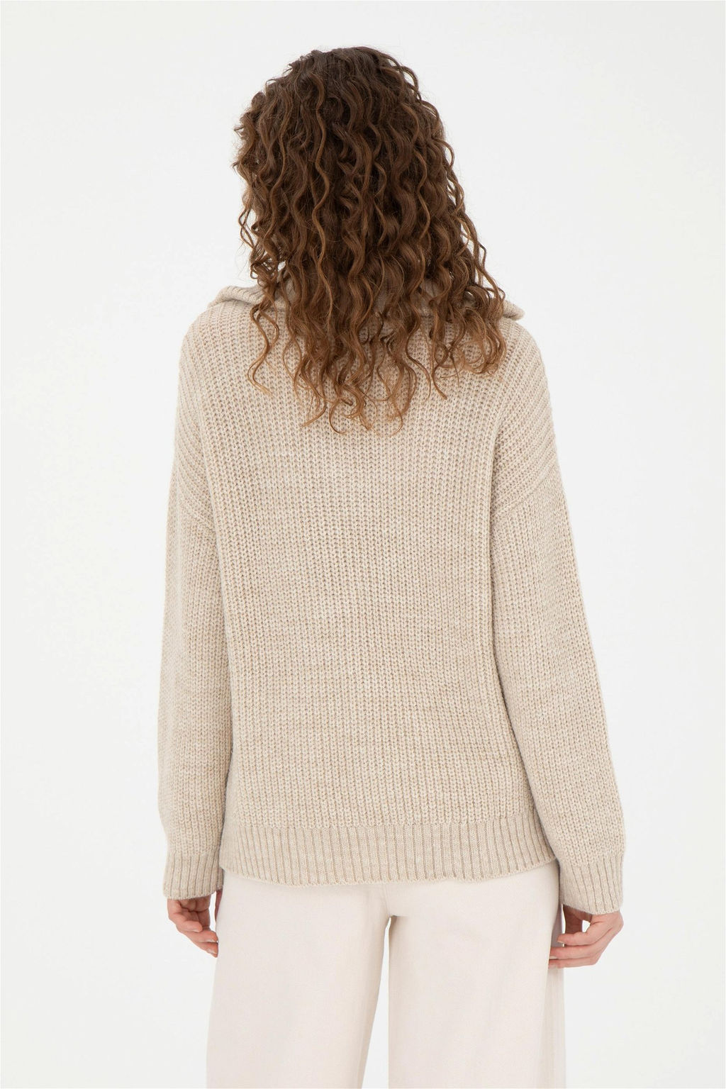 Женский свитер песочного меланжа - U.s. polo assn фото 5