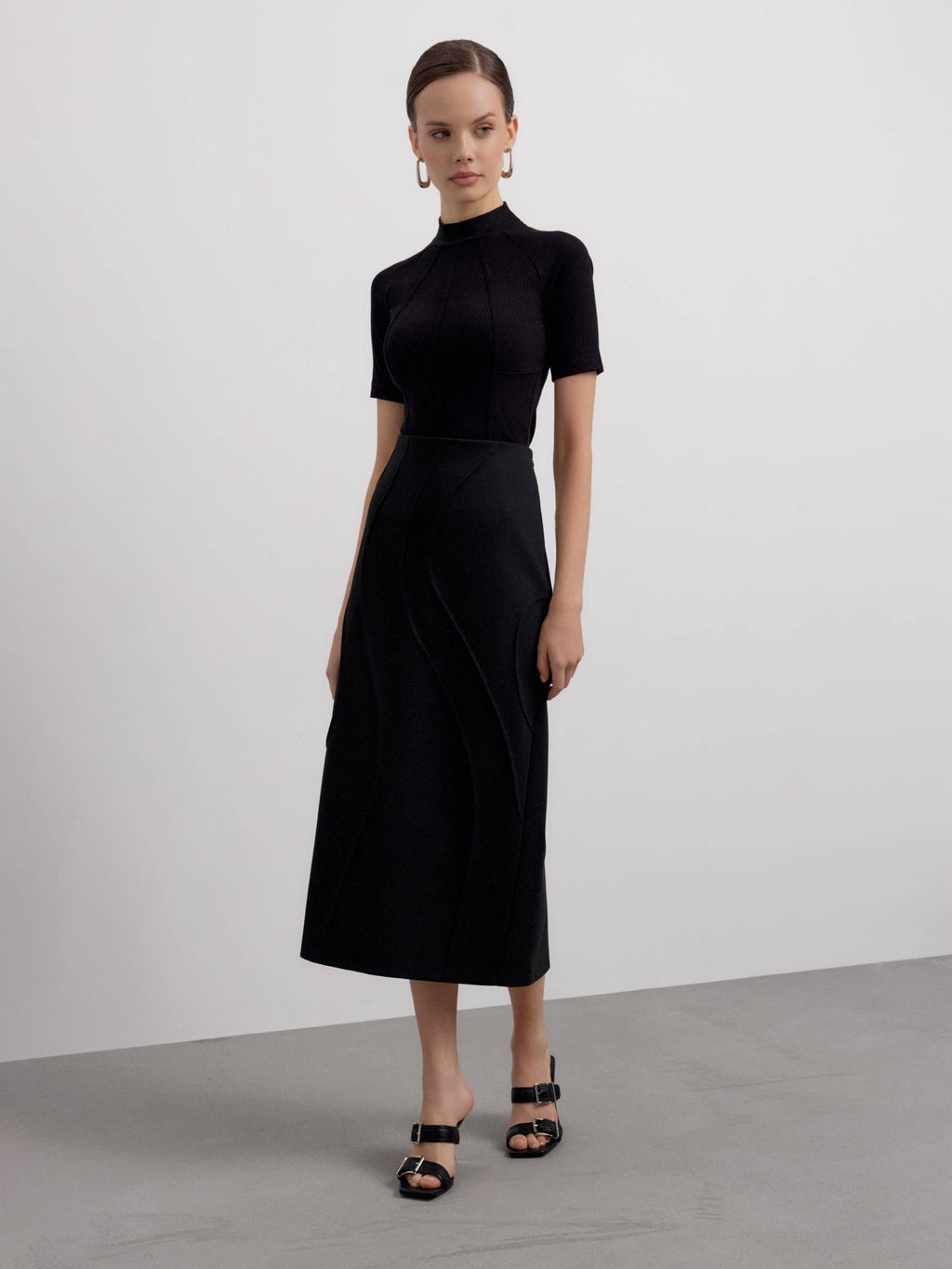 CONTE Джемпер в рубчик с имитацией корсета LD 2629 black - Conte elegant фото 3