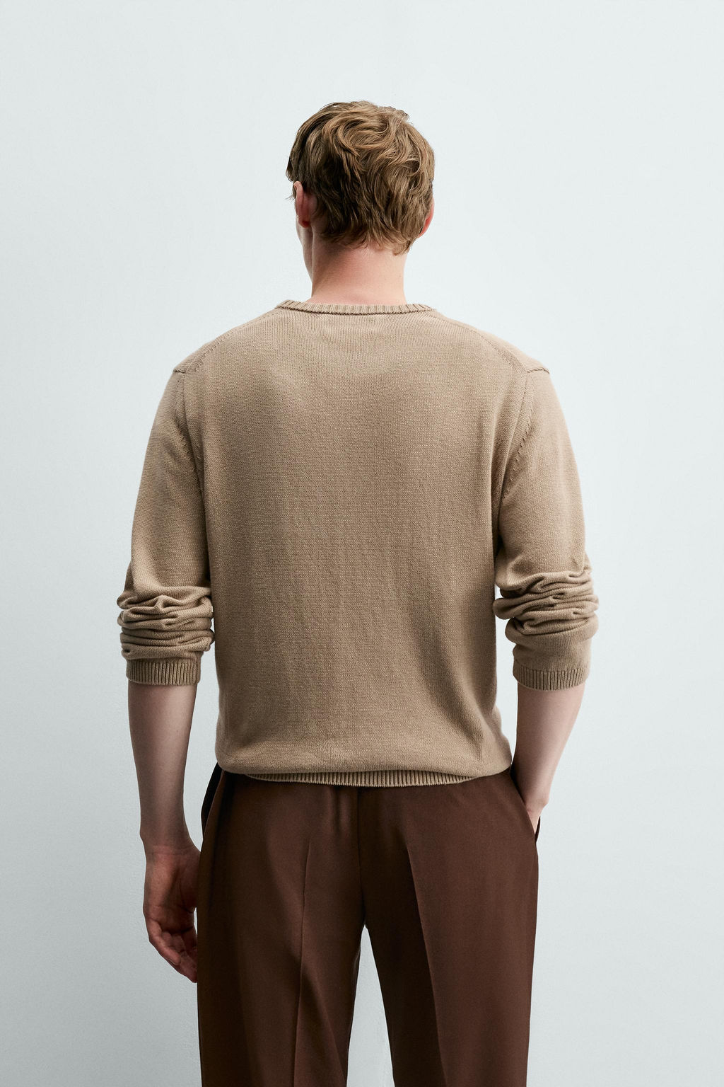 JERSEY RELAXED FIT ALGOD?N / Marr?n claro - Zara фото 3