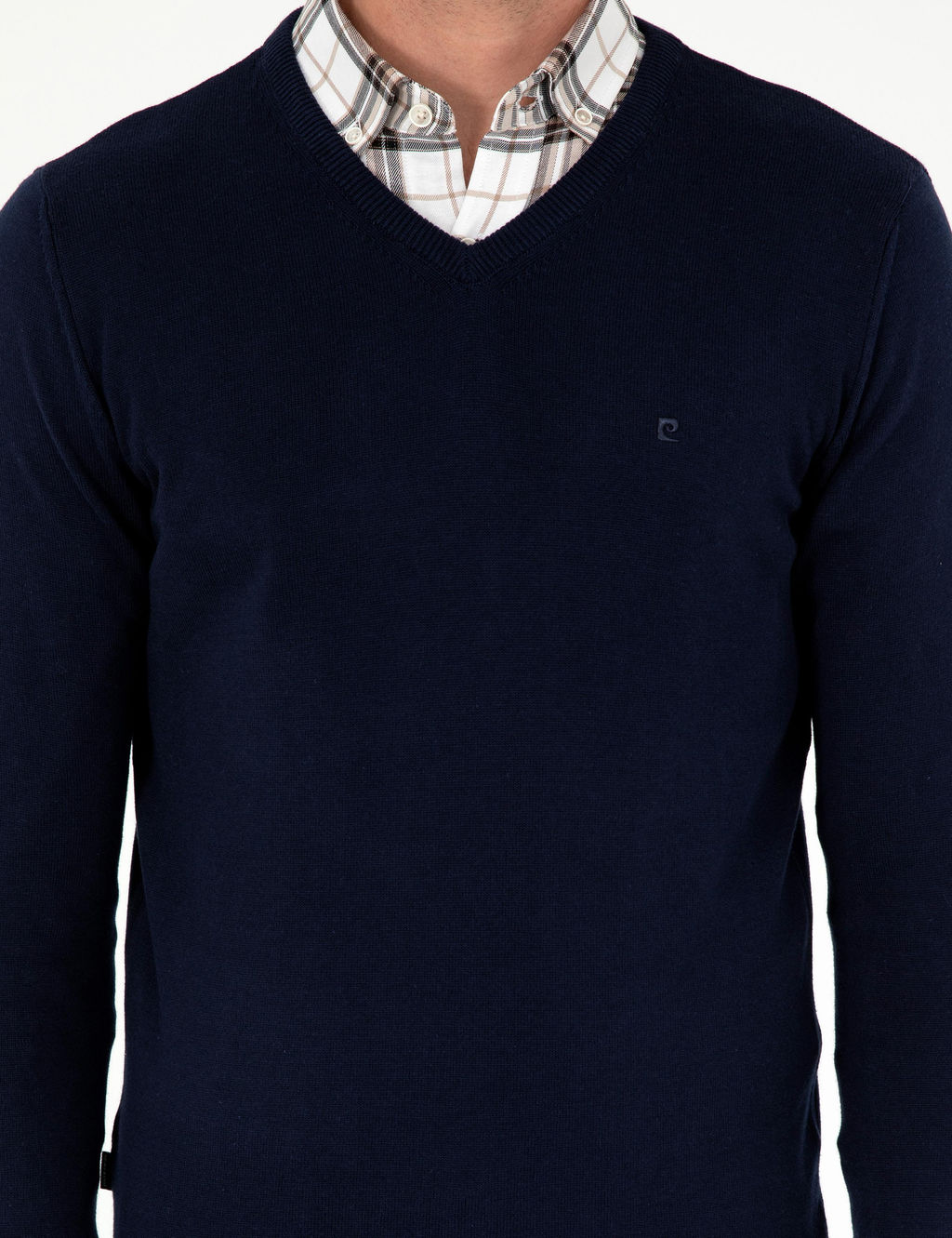 Lacivert Slim Fit V Yaka Basic Triko Kazak - Pierre cardin фото 6