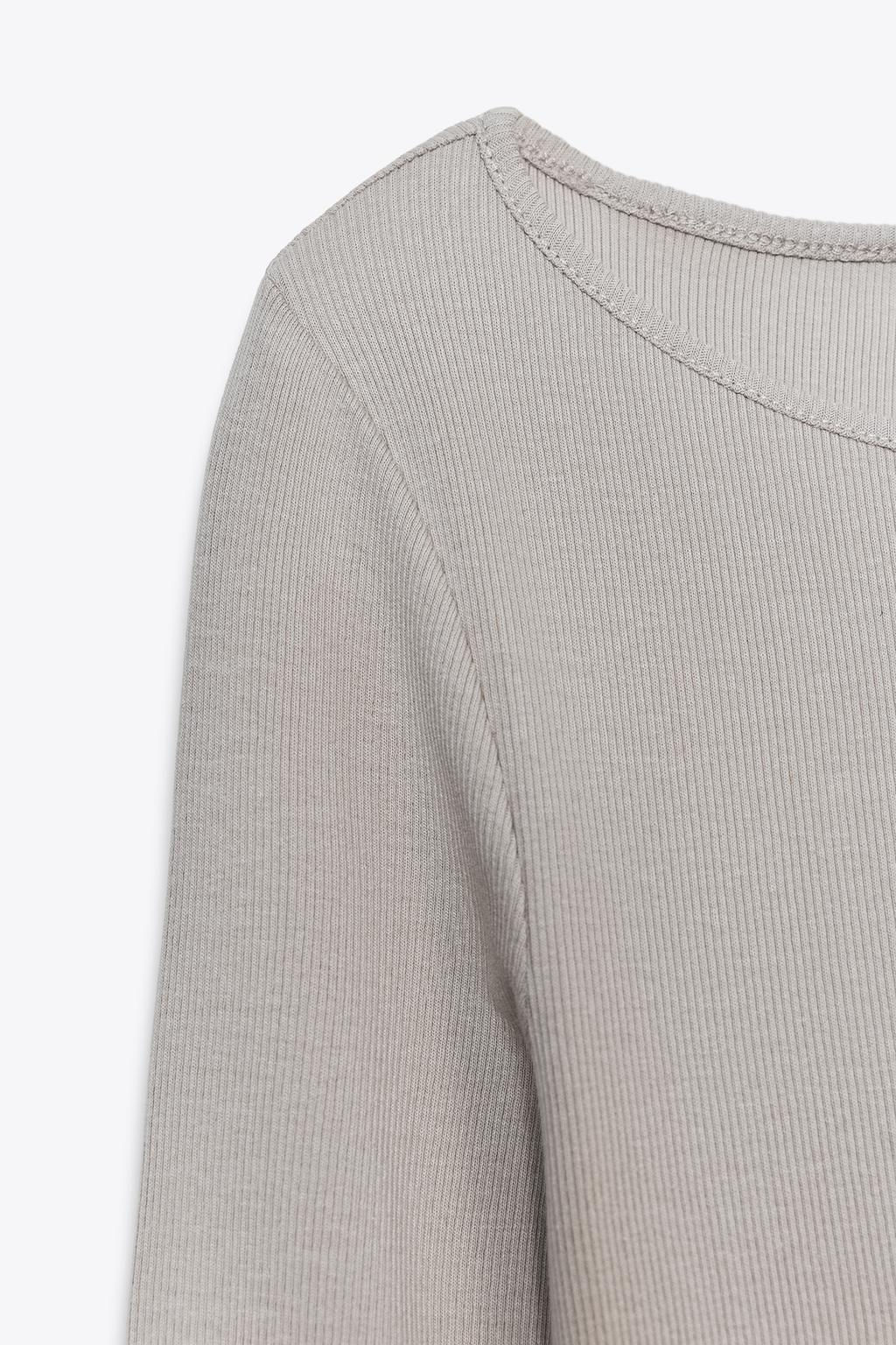 COTTON BOAT NECK T-SHIRT - Zara фото 17