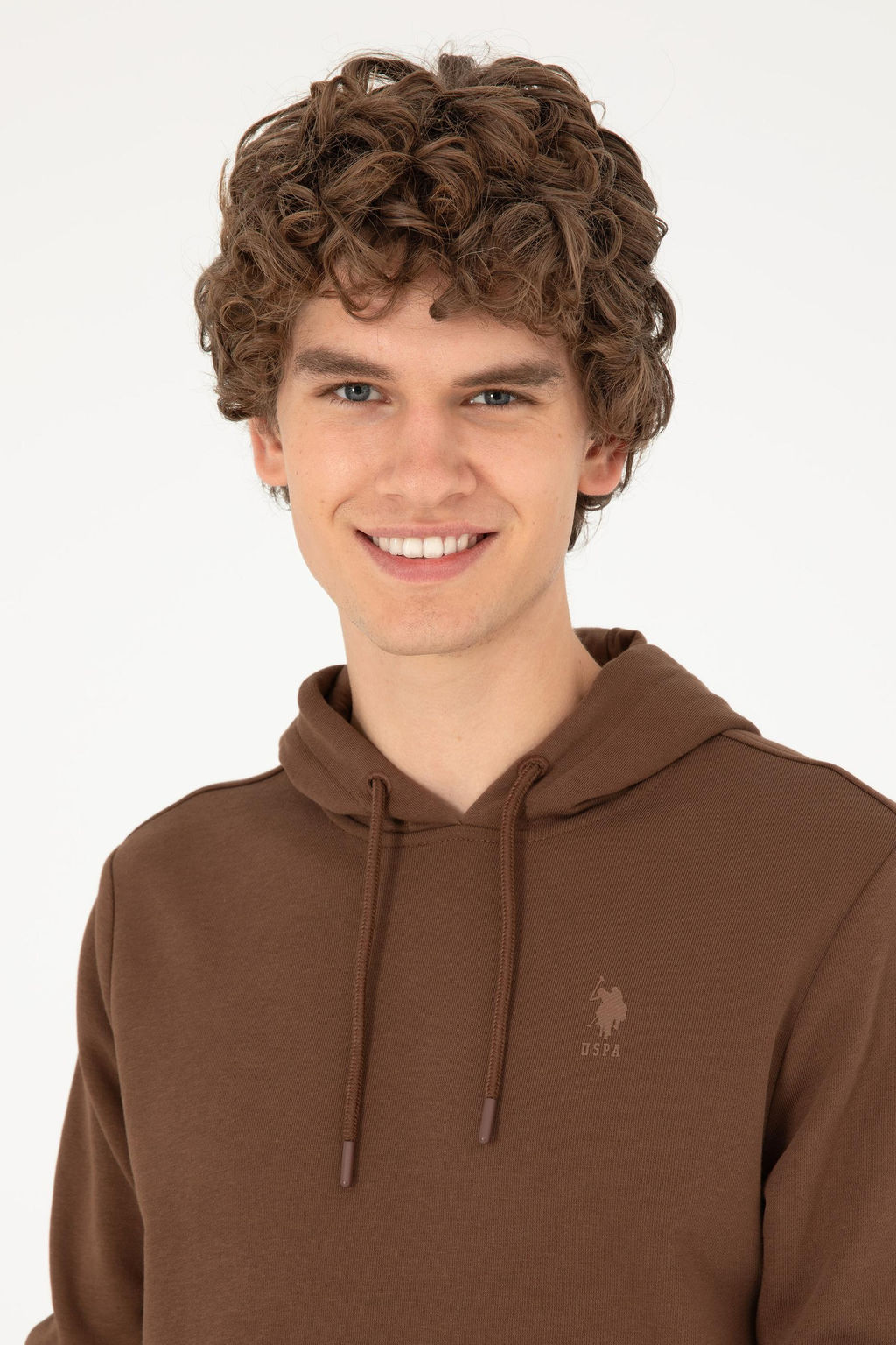 Мужской коричневый базовый свитшот - U.s. polo assn фото 2