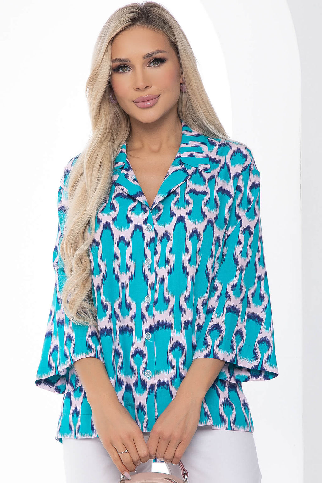 Рубашка Антария голубая Б10079 - Lt collection фото 5