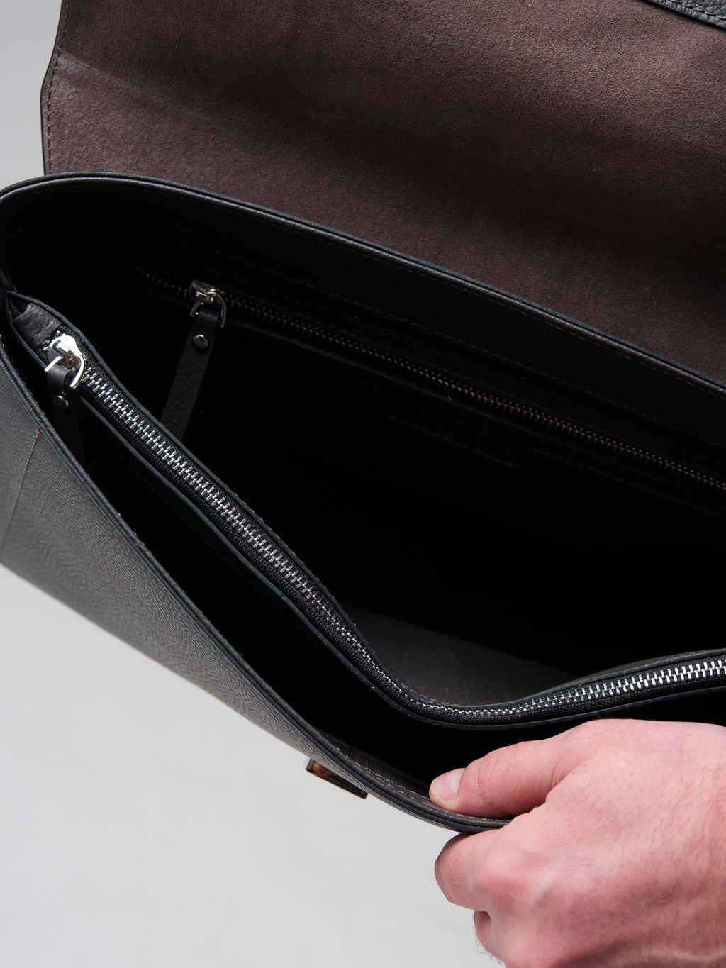 Мужская кожаная сумка Levi DBR 7115 темный лес  фото 9