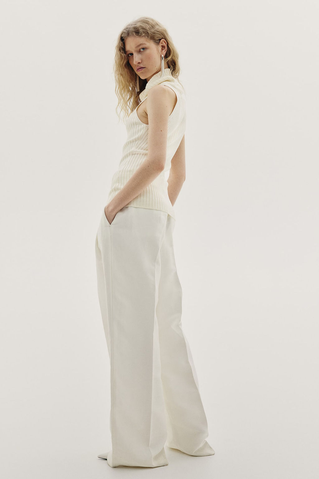 Top en punto de canale con cuello cisne - H&m фото 4