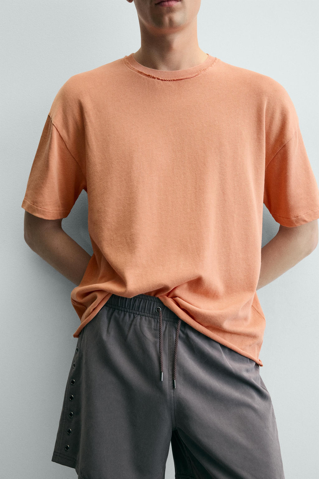 CAMISETA PUNTO ACABADOS IRREGULARES / Mandarina - Zara фото 7