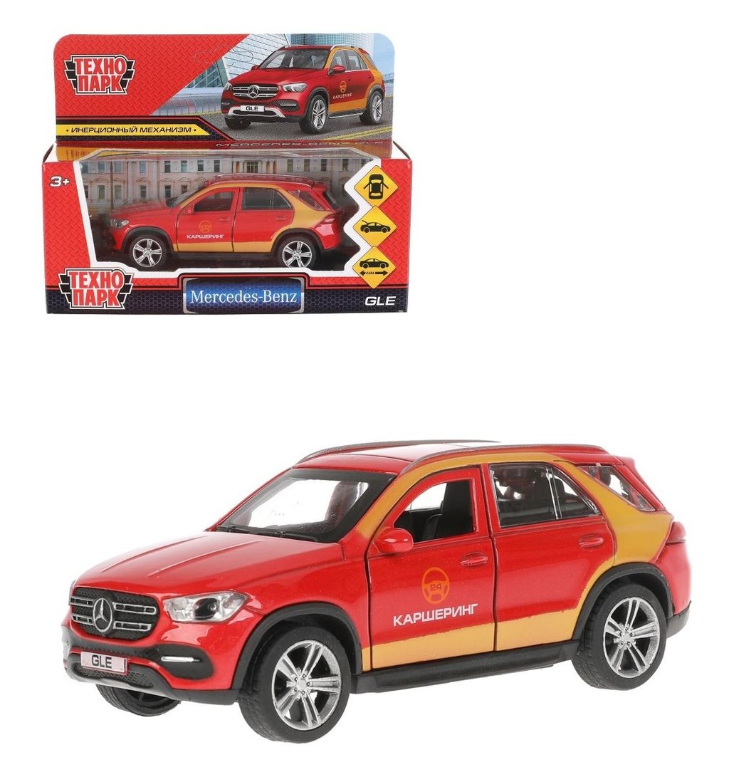 . Модель "Mercedes-Benz Gle" Каршеринг арт.GLE-12DELI-RD 12 см, двери, багаж, красный,