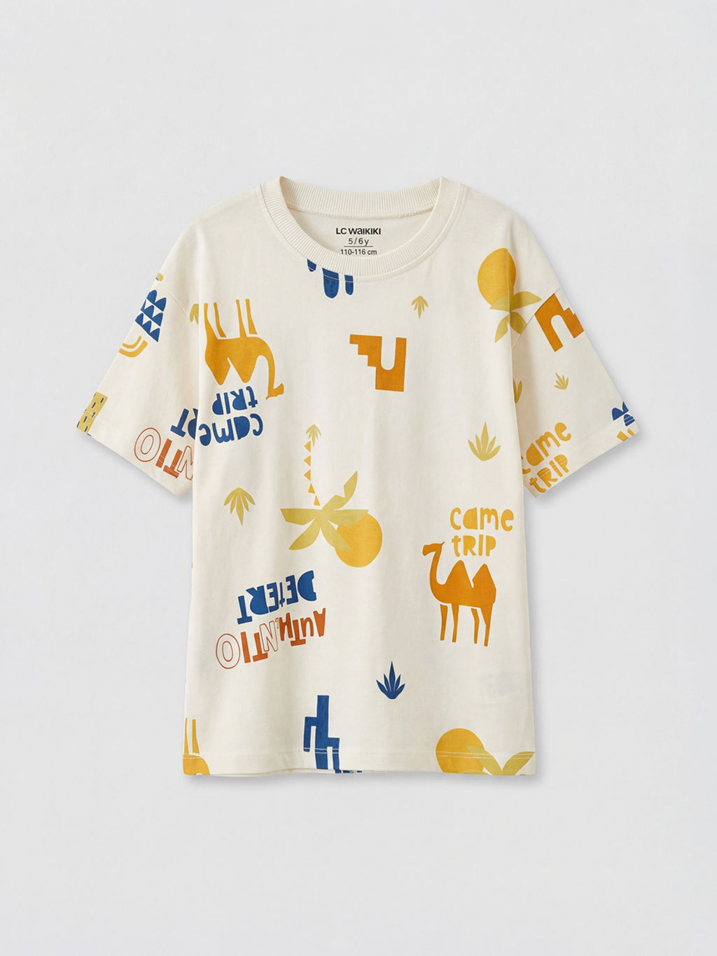 Bisiklet Yaka Bask?l? Erkek ?ocuk Ti??rt