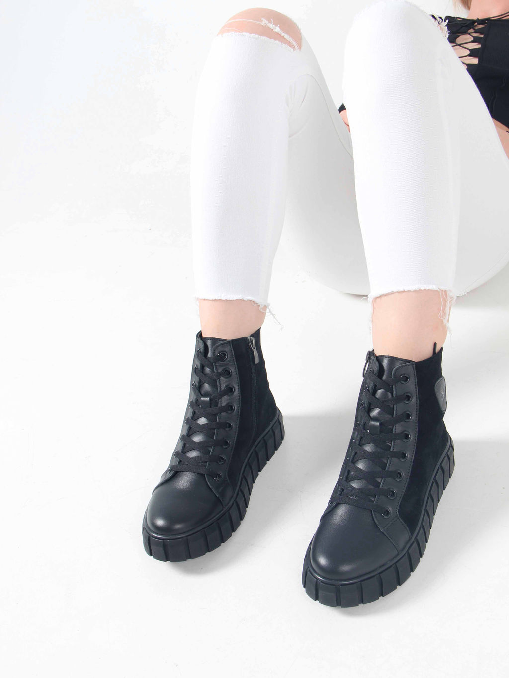 Ботинки 214.1918bl.Black.w/Байка