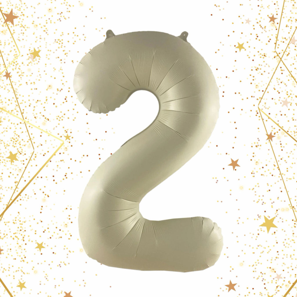 Шар фольгированный 32/81см "Цифра "2" (молочный)