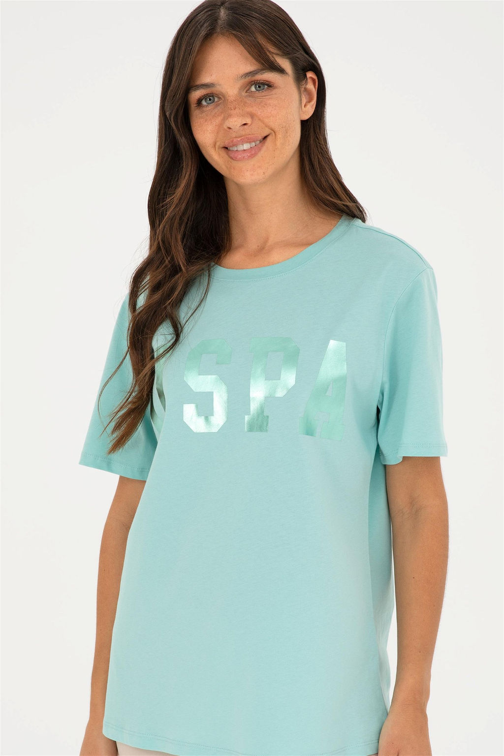 U. S. Polo Assn / Женская базовая футболка с круглым вырезом зеленого цвета - U.s. polo assn фото 3