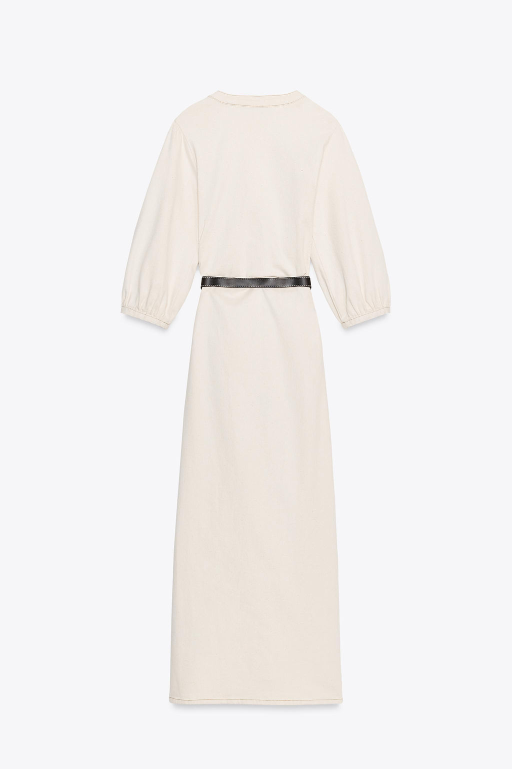 MIDI DRESS WITH PUFF SLEEVES AND BELT - Zara фото 8