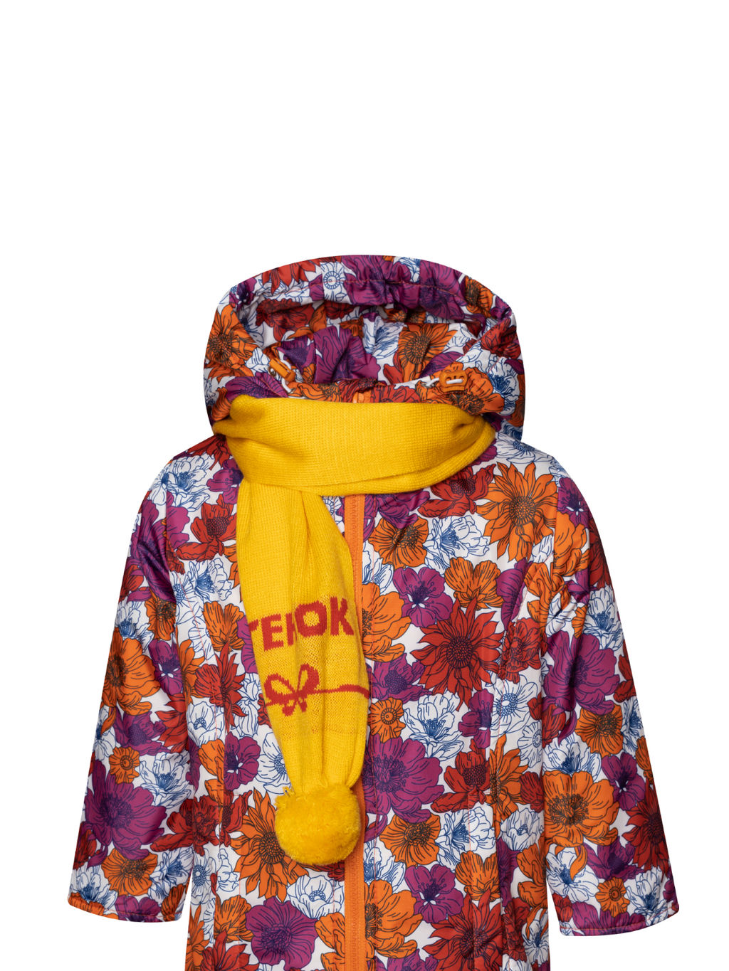 Шарф вязаный  "Утенок " желтый