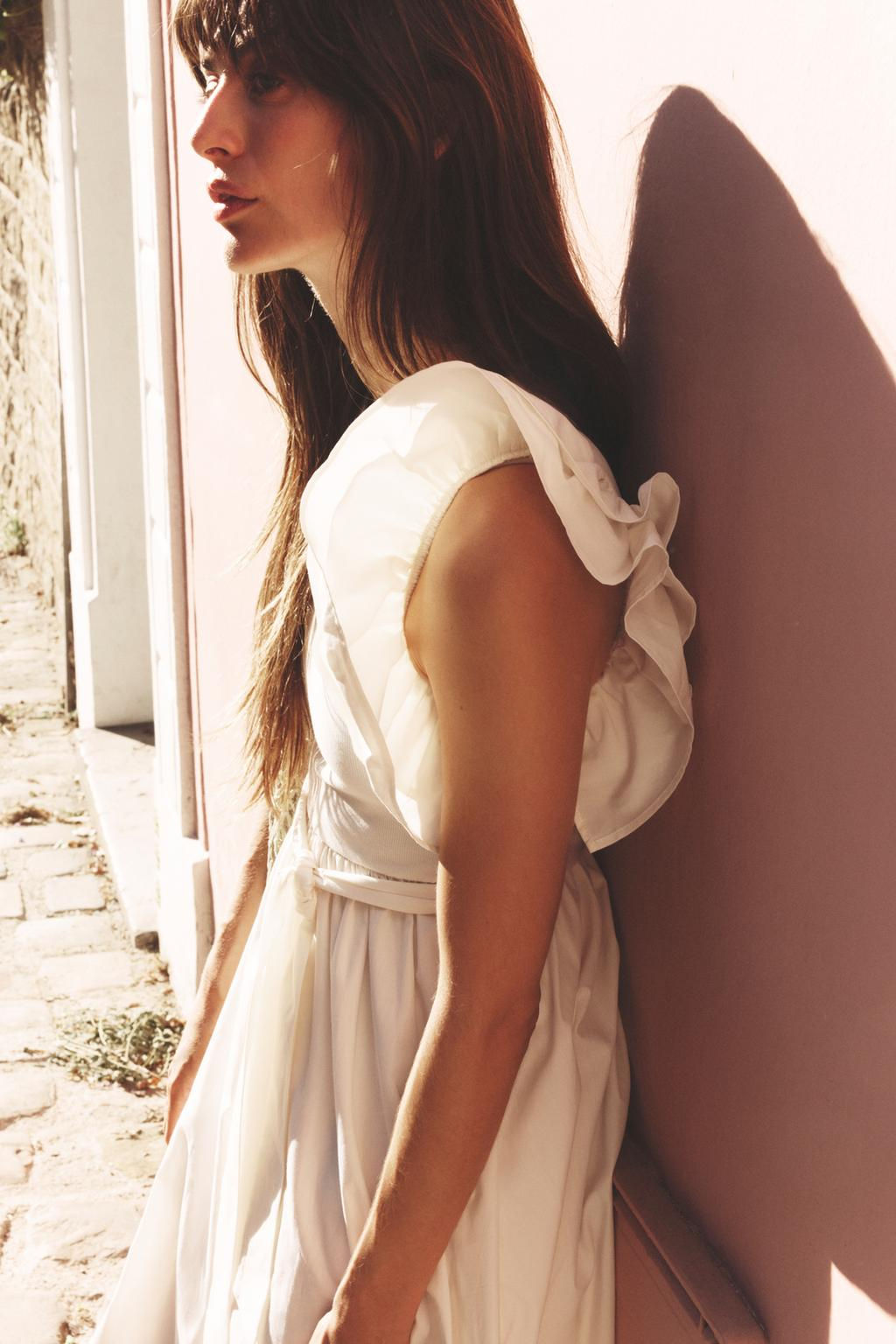 RUFFLED CONTRAST DRESS - Zara фото 5