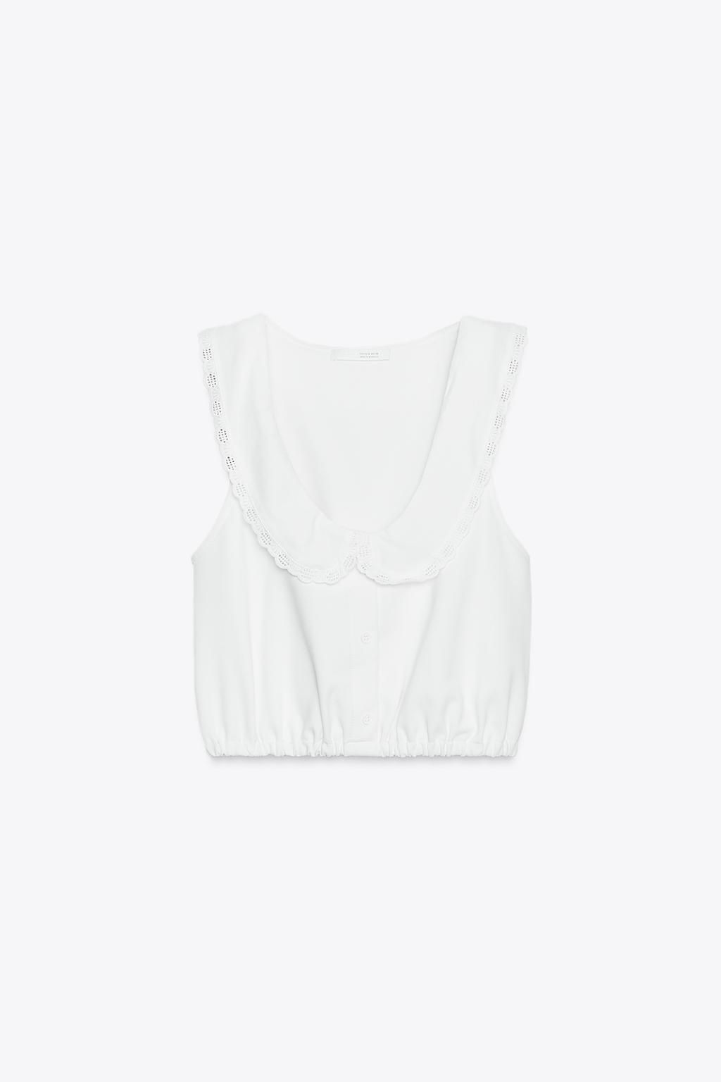 BUTTON-UP COLLAR TOP - Zara фото 6