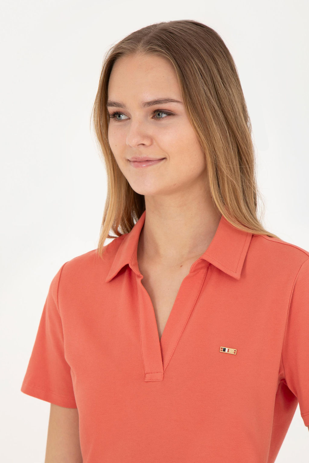 Платье U.S. Polo Assn трикотажное пудровое из хлопка с эластаном  фото 18